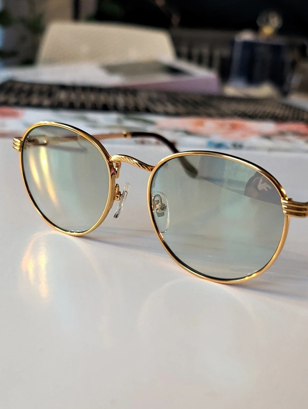 Vintage Frames Miami Vice Limited Edition Gold & Green Gradient Glasses